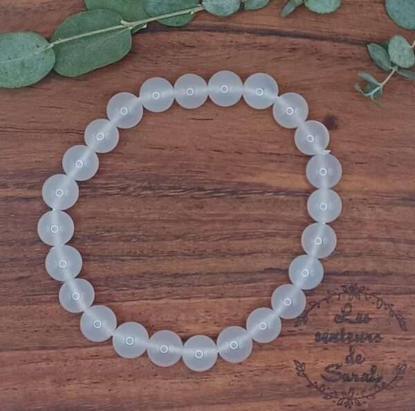 Bracelet Boules Agate blanche A