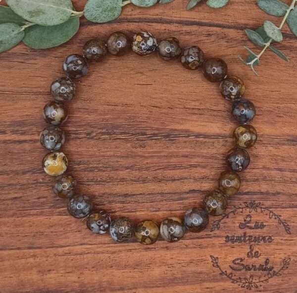 Bracelet Boules Opale Brune A