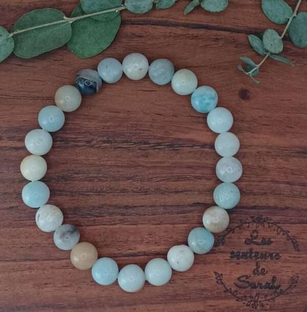 Bracelets Boules Amazonite multicolore B
