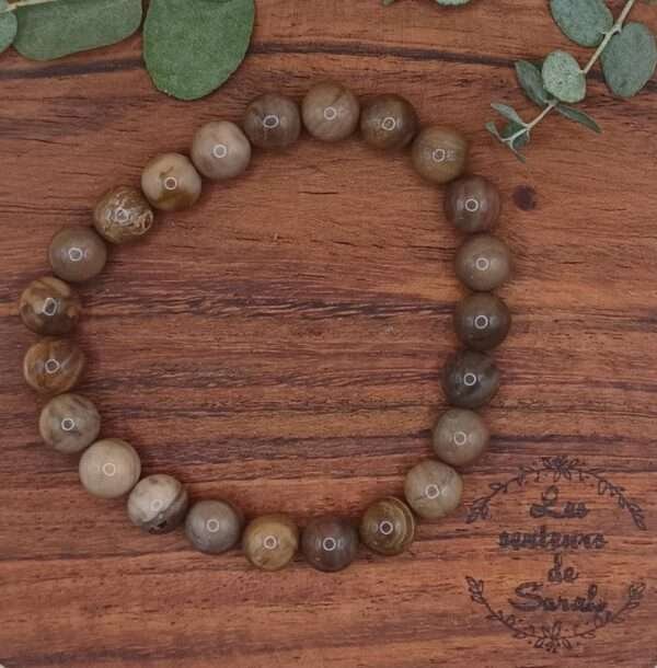 Bracelet Boules Bois Fossile A