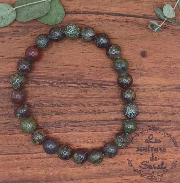 Bracelet Boule Jaspe sang de dragon A+