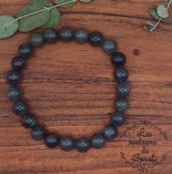 Bracelet Boule Labradorite Noire A