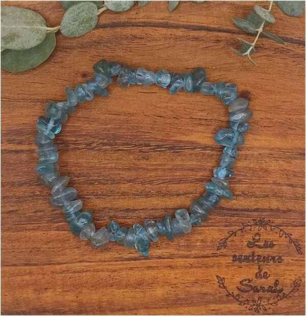 Bracelet pierre Apatite bleue AA