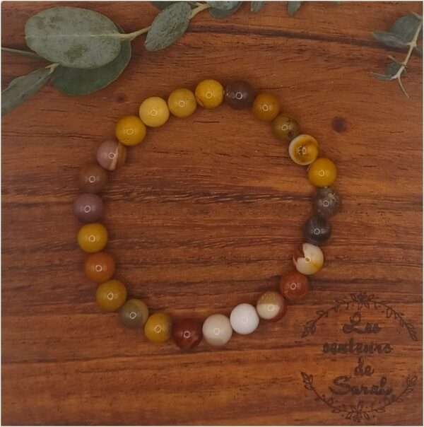 Bracelet boules enfant Jaspe Mokaïte A