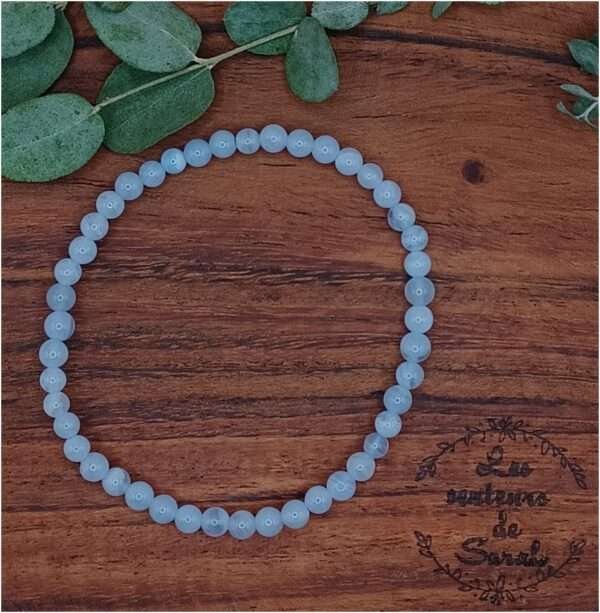 Bracelet en pierre Calcédoine bleue A