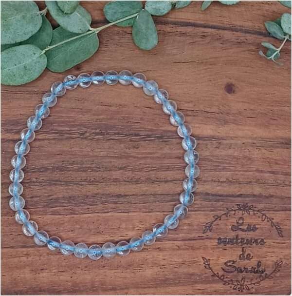 Bracelet en pierre Topaze bleue AA