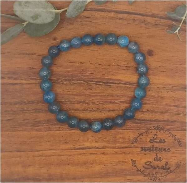 Bracelet boules enfant Apatite bleue A+
