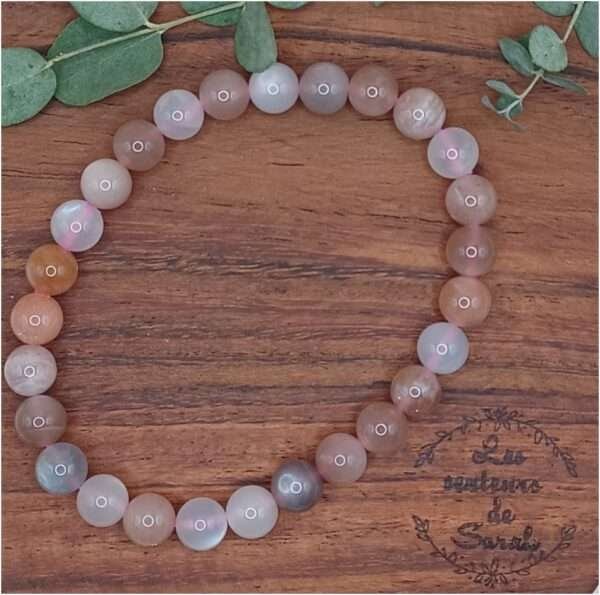 Bracelet Pierre de lune multicolore AA
